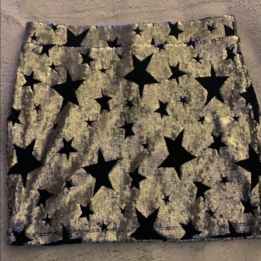 Silver sequin star skirt